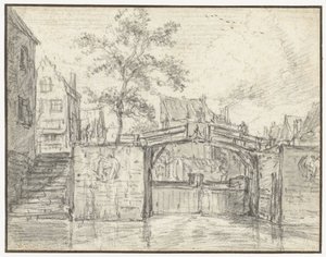 Martelaarsgracht, Amsterdam'daki Oude Haarlemmersluis (Eski Haarlem Kilidi) by Jacob van Ruisdael