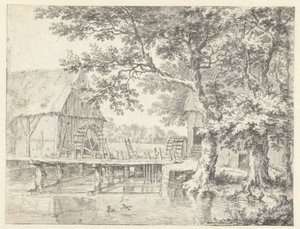 Bir Savağın Yanındaki İki Su Değirmeninin Görünümü by Jacob van Ruisdael