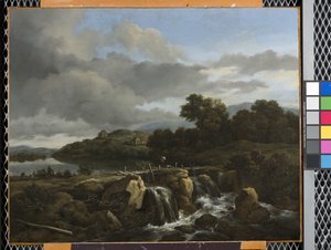 Çağlayanlı Manzara (tuval üzerine yağlıboya) by Jacob van Ruisdael