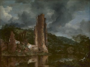Egmond Kalesi Harabeleri ile Manzara, 1650-55 by Jacob van Ruisdael