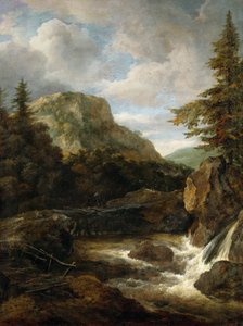Şelaleli Dağ Manzarası - Jacob Isaacksz van Ruisdael (1628/29-1682). Tuval üzerine yağlı boya, yaklaşık 1675. Ebat : 62,5x45,5 cm. Sanat Tarihi Müzesi, Viyana by Jacob van Ruisdael