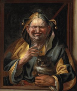 Bir kedi ile bir şakacı by Jacob Jordaens