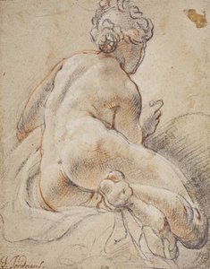 Kadın Çıplak, Arkadan Görünüş by Jacob Jordaens
