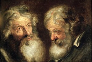 İki Yaşlı Adamın Başları by Jacob Jordaens