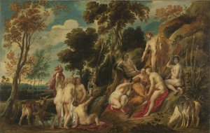 İlham perileri tarafından kötü muameleye maruz kalan Marsyas, 1630-1640 by Jacob Jordaens