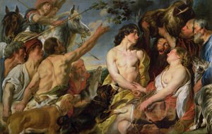 Meleager ve Atalanta (tuval üzerine yağlı boya) by Jacob Jordaens