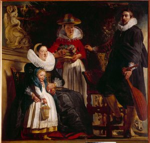 Sanatçının Ailesi Tablosu, Jacob Jordaens (1593-1678) 1621 Güneş. 1,81x1,87 m Madrid, Prado Müzesi by Jacob Jordaens