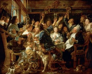 Fasulye Kralının Ziyafeti by Jacob Jordaens