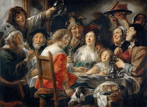 Epifani Bayramında Kral İçecekleri veya Aile Yemeği by Jacob Jordaens
