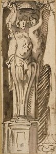 Bir Sepeti Destekleyen Üç Karyatid by Jacob Jordaens