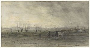 Çiftçi bir çiftçi ile manzara by Jacob Maris
