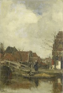 Su üzerinde eski mahalle by Jacob Maris