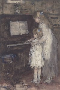 Piyanoda İki Kız by Jacob Maris