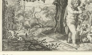 Bacchus ve Ampelus by Jacob Matham