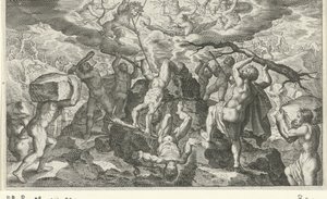 Bacchus Titanları yenmeye yardım ediyor by Jacob Matham