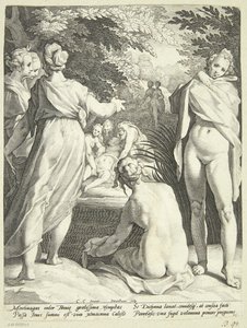 Diana, Callisto'nun hamileliğini keşfeder by Jacob Matham
