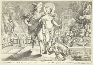 Diana, genç bir müzisyen eşliğinde Luna rolünde by Jacob Matham