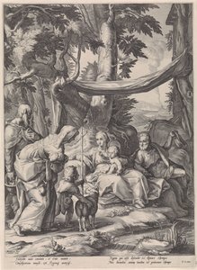 H. Elizabeth, Zacharias ve Vaftizci Yahya çocuğu ile aile by Jacob Matham