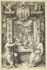 Alegorik bir ortamda Peter ve Paul ile çobanların ibadeti by Jacob Matham