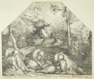 İsa i Getsemane var by Jacob Matham