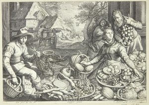 Pazar sahnesi by Jacob Matham