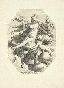 Venüs ve Aşk Tanrısı by Jacob Matham