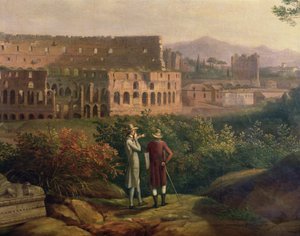 Johann Wolfgang von Goethe (1749-1832) visiting the Colosseum in Rome, c.1790 