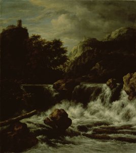 Şelaleli Dağlık Manzara by Jacob Salomonsz. Ruysdael