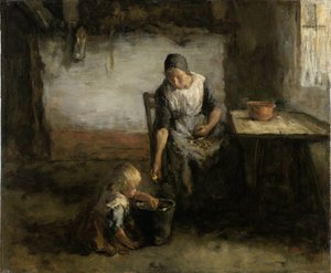 kadin, soyma, patates by Jacob Simon Hendrik Kever