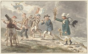 Napolyon I Bonaparte'ın Rusya'dan geri çekilmesiyle ilgili karikatür