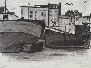 Tenby, 1994 (kağıt üzerinde kömür) by Jacob Sutton