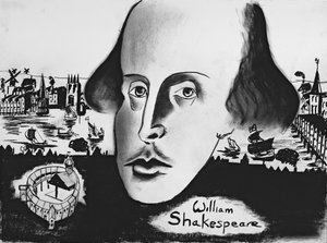 William Shakespeare (1564-1616) 1994 (kağıt üzerinde karakalem) by Jacob Sutton
