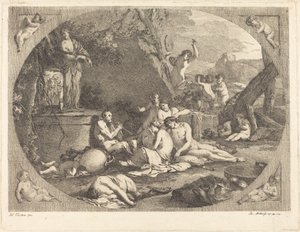 Bacchanal by Jacob Wilhelm Mechau after Giulio Carpioni