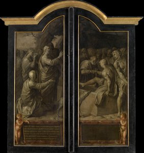 Lazarus'un Yükselişi (kapalı dış paneller) (panel üzeri yağlı boya)