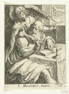 Evangelist Mattheus Dört Evangelist (dizi adı) by Jacob de Gheyn (II) (workshop of)