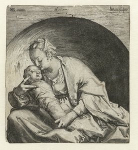 Madonna uyuyan İsa çocukla