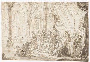 İsa ve zinayla alınan kadın by Jacob de Wet (II)