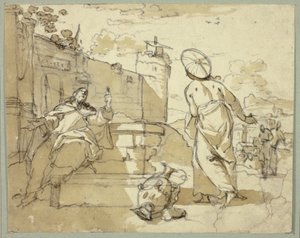 İsa ve Samiriyeli Kadın by Jacob de Wit