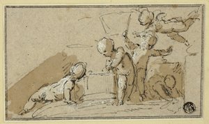 Beş Putti Oyunda by Jacob de Wit