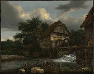 İki Su Değirmeni ve Bir Açık Kanal by Jacob van Ruisdael