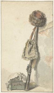 Kuş kafesi ile natürmort avı by Jacob van Strij