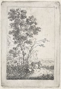 Bir manzara içinde eşek olan adam by Jacob van Strij