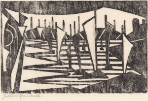 Kompozisyon (Limandaki Tekneler) by Jacoba van Heemskerck (signed by artist)