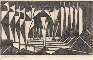 Kompozisyon (Gölde Yelkencilik) by Jacoba van Heemskerck (signed by artist)