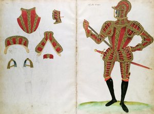 'An Elizabethan Armourer's Album'den Lord Compton için Zırh Takımı
