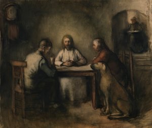 Emmaus'ta Akşam Yemeği (kağıt üzerine suluboya)