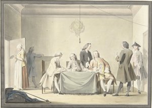 Liberale Gifte veya 50. Madalyayı almak için Komiserler Toplantısı, 12 Eylül 1747 by Jacobus Buys (signed by artist)