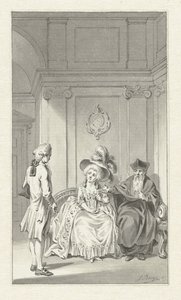 Din adamı, bayan ve genç adam ile iç by Jacobus Buys