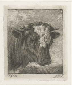 Beyaz col ile bir inek başkanı by Jacobus Cornelis Gaal