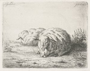 iki yalancı koyun by Jacobus Cornelis Gaal